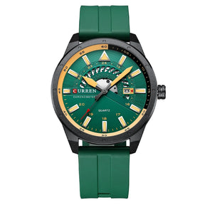 Relógio Masculino Pulseira de Borracha Verde